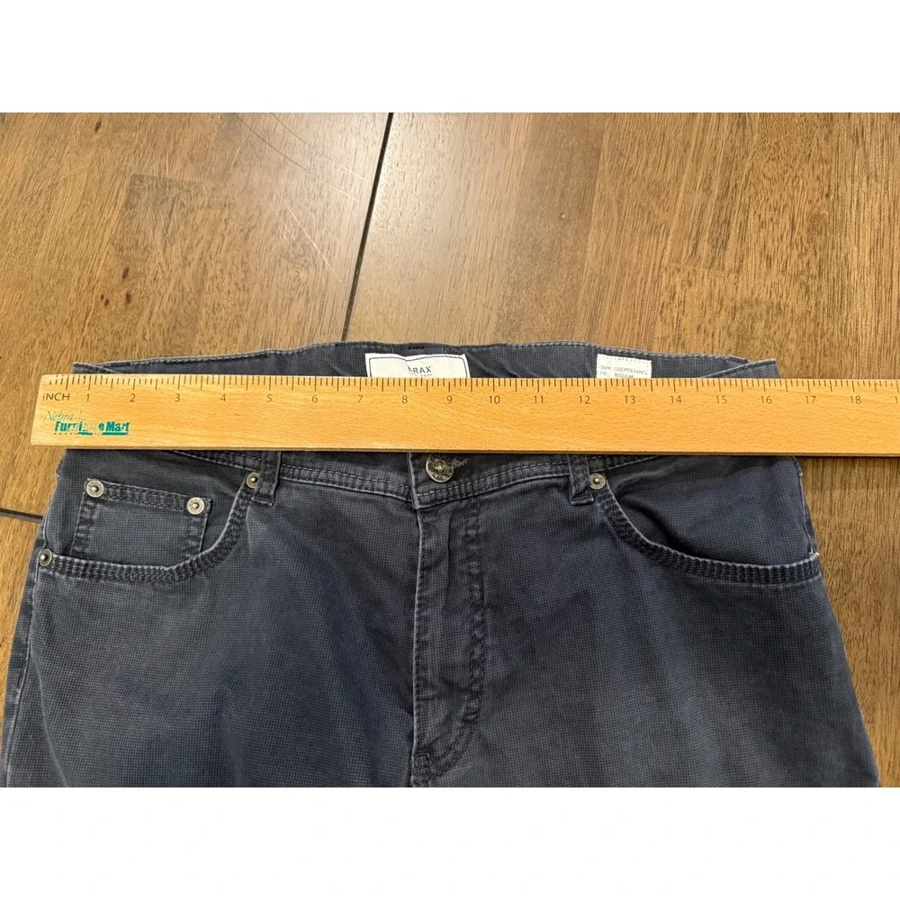 Brax Feel Good Cooper Fancy‎ Mens Navy Blue Regular Fit Pants 35x34 89-1147/24